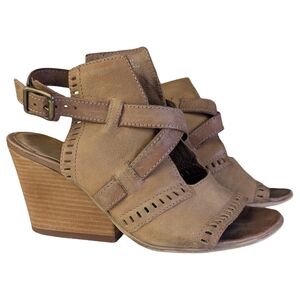 Miz Mooz Kipling Leather Wedge Sandals 7.5–8 (EU 38) Boho Cutout Slingback
